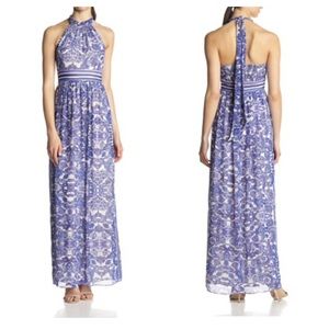 Eliza J. paisley Blue & white maxi dress size 8